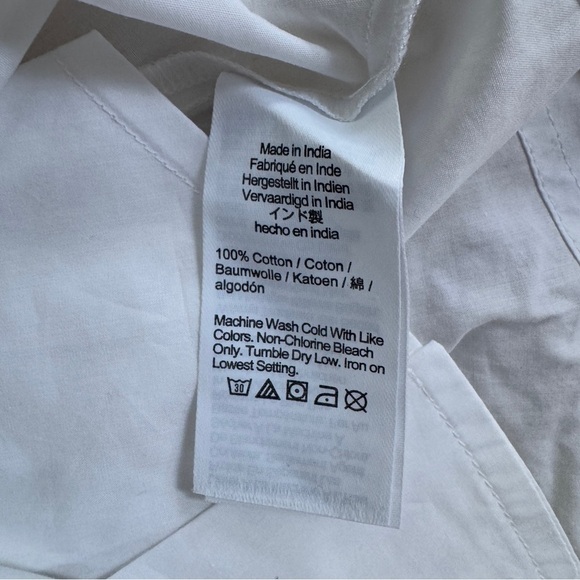 J Crew White Elena Mini Shirtdress Fitted Waist Cotton Women Size 10 Tall - Picture 13 of 13